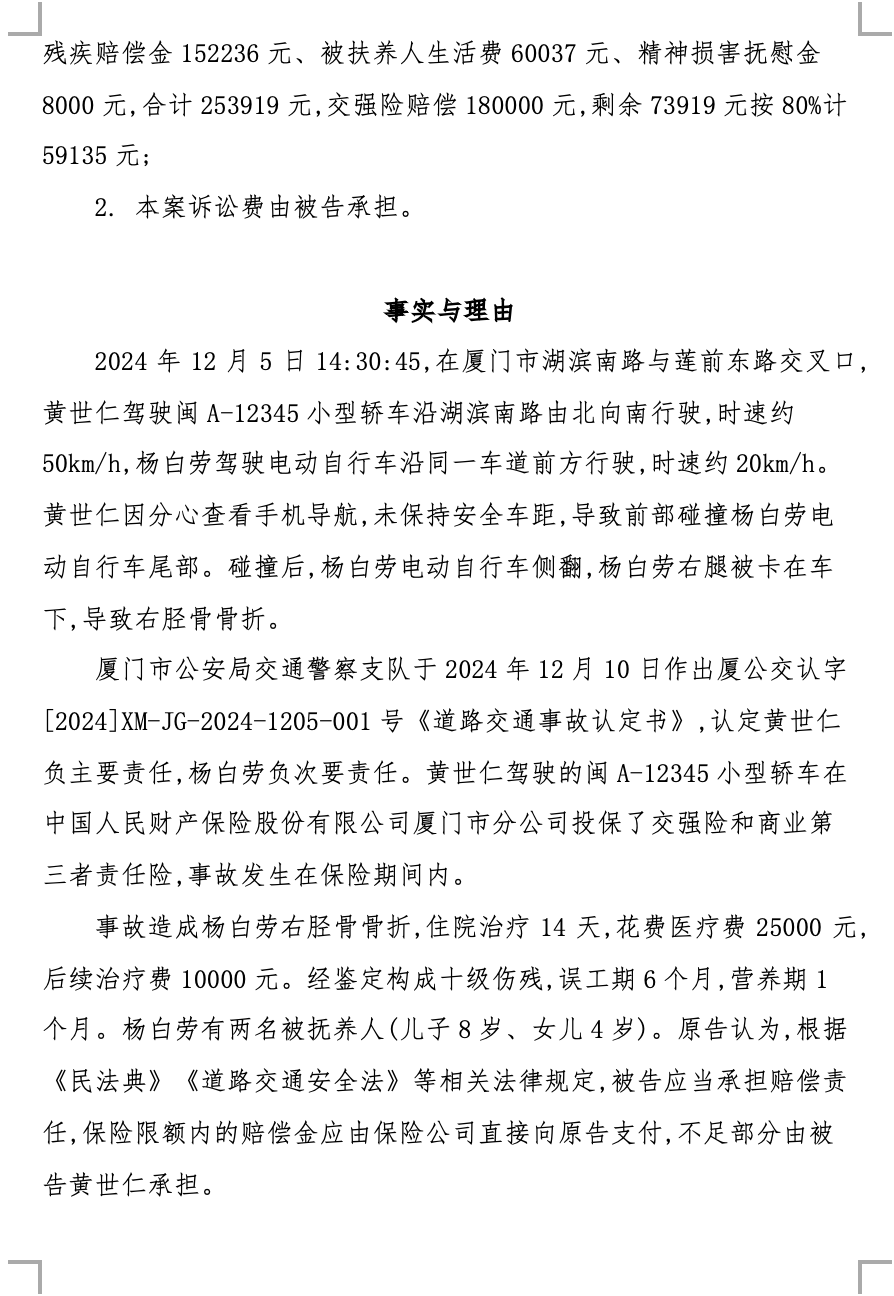 交通事故纠纷-传统起诉状 - 第2页